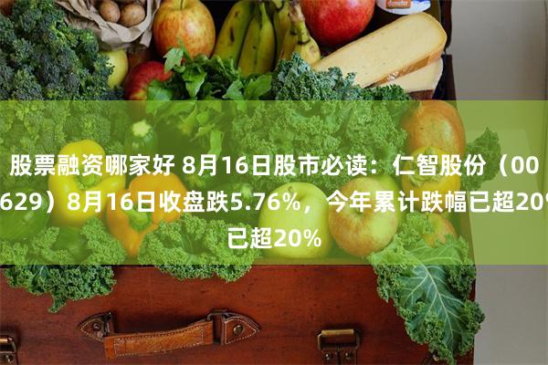 股票融资哪家好 8月16日股市必读：仁智股份（002629）8月16日收盘跌5.76%，今年累计跌幅已超20%